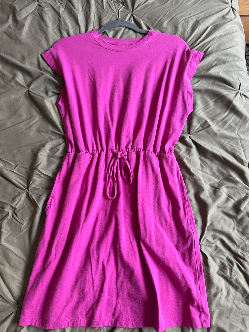 a new day Bright Fuchsia Drawstring Mini Dress